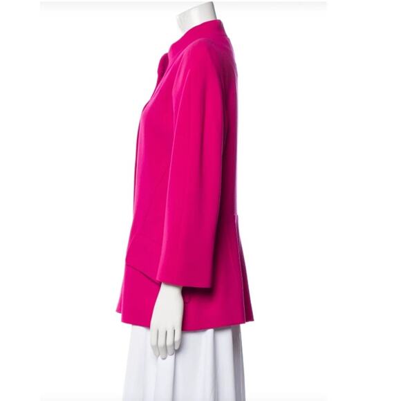 Escada Margaretha Ley Wool Blazer Jacket Pink Stand Collar Button Front Medium - Picture 6 of 15